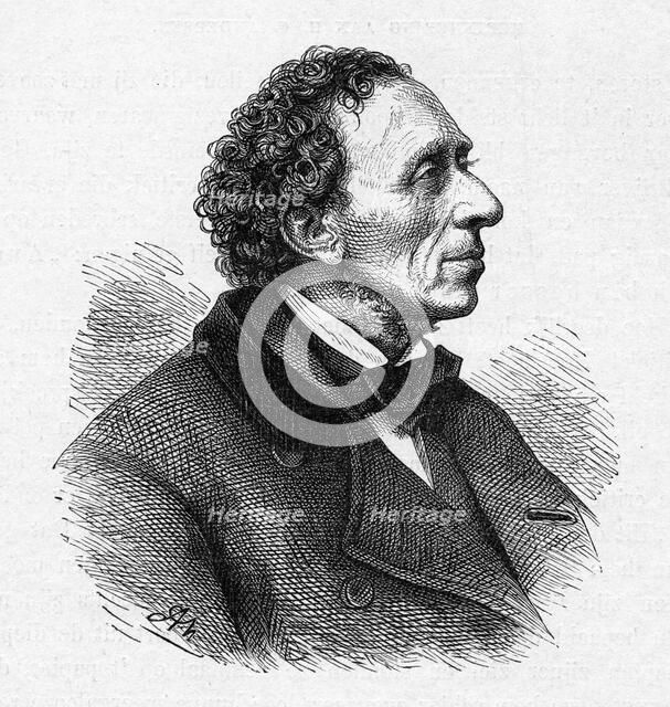 Portrait of Hans Christian Andersen (1805-1875), c. 1850. Creator: Anonymous.