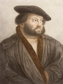 Portrait of Hans Holbein at Kensington Palace, 1798. Creator: Francesco Bartolozzi