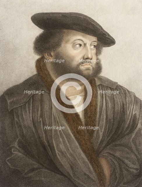 Portrait of Hans Holbein at Kensington Palace, 1798. Creator: Francesco Bartolozzi.