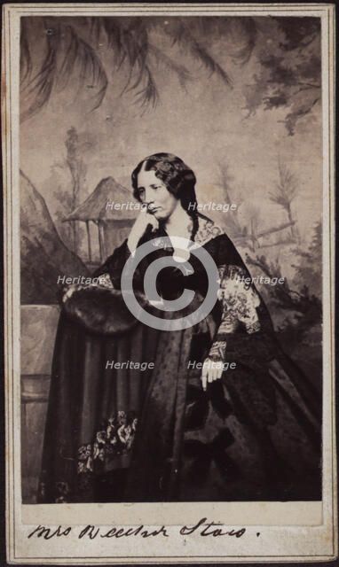 Portrait of Harriet Beecher Stowe (1811-1896), ca 1860. Creator: Fredricks, Charles DeForest (1823-1894).