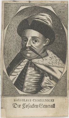 Portrait of Hetman Bohdan Khmelnytsky (1595-1657), after 1650. Creator: Anonymous