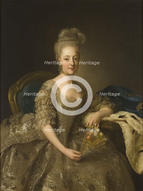 Portrait of Hedwig Elisabeth Charlotte of Holstein-Gottorp (1759-1818), 1774. Artist: Roslin, Alexander (1718-1793)