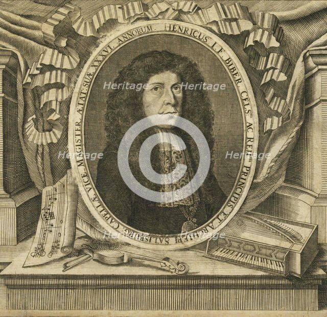 Portrait of Heinrich Ignaz Franz Biber (1644-1704), . Creator: Seel, Paul (1642-1695).
