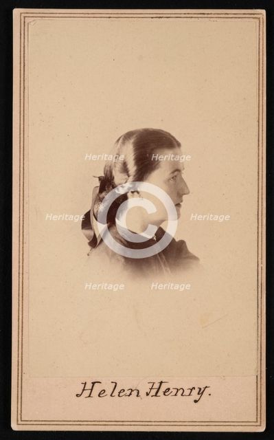 Portrait of Helen Louisa Henry (1836-1912), Between 1862 and 1870. Creator: Alexander Gardner.