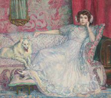 Portrait of Hélène Keller (The Lady in White), 1907. Creator: Rysselberghe, Théo van (1862-1926)