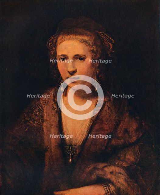 'Portrait of Hendrickje Stoffels with a Velvet Beret ', c1654. Artist: Rembrandt Harmensz van Rijn.