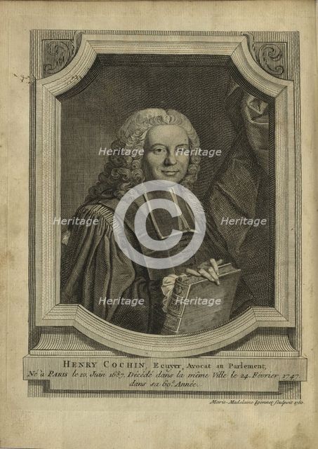 Portrait of Henri Cochin (1687-1747), 1751.