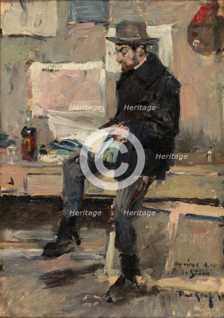 Portrait of Henri Le Sidaner (1862-1939) in his studio , 1891. Creator: Graf, Paul Edmund (1866-1903).