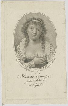 Portrait of Henriette Hendel-Schütz, née Schüler (1772-1849) as Elfride , 1794. Creator: Anonymous
