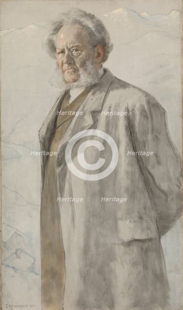 Portrait of Henrik Ibsen (1828-1906), 1895. Creator: Werenskiold, Erik Theodor (1855-1938).