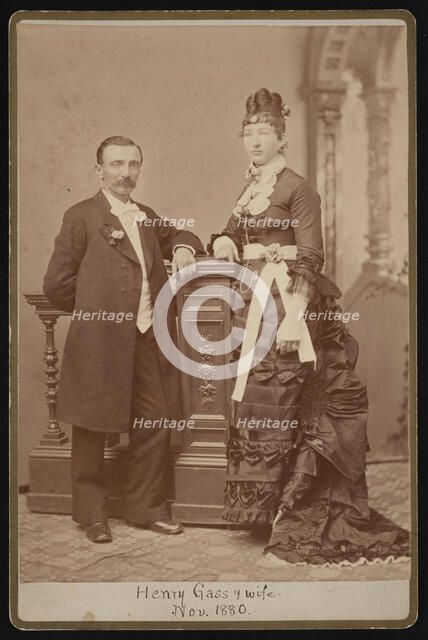 Portrait of Henry Gass (1835-1884) and Wife Emma Dibble, November 1880. Creator: John Goldin.