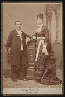 Portrait of Henry Gass (1835-1884) and Wife Emma Dibble, November 1880. Creator: John Goldin