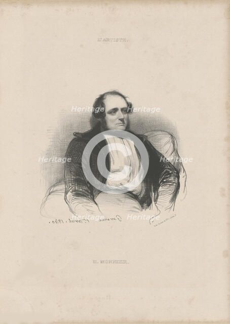 Portrait of Henry Monnier (1799-1877) , 1840. Creator: Gavarni, Paul (1804-1866).