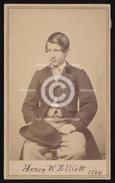 Portrait of Henry Wood Elliott (1846-1930), 1864. Creator: Alexander Gardner.