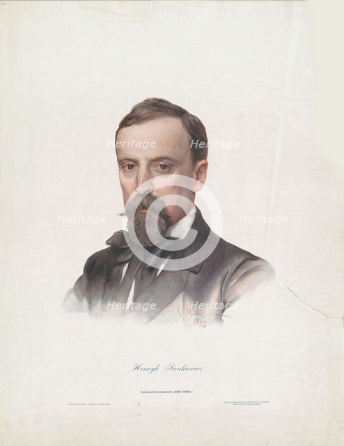 Portrait of Henryk Sienkiewicz (1846-1916), 1899. Creator: Mordasewicz, Kazimierz (1859-1923).