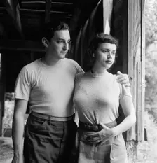 Portrait of Herb Abramson and Miriam Abramson, Flatbrookville, N.J., ca. 1947. Creator: William Paul Gottlieb