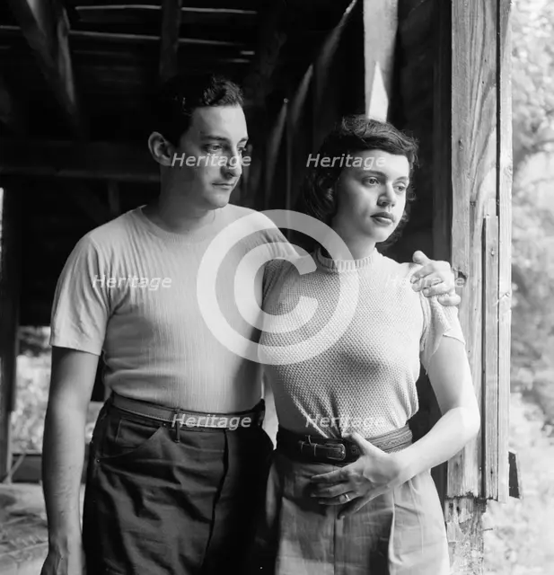 Portrait of Herb Abramson and Miriam Abramson, Flatbrookville, N.J., ca. 1947. Creator: William Paul Gottlieb.
