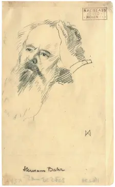 Portrait of Hermann Bahr (1863-1934), ca 1904. Creator: Moser, Koloman (1868-1918)