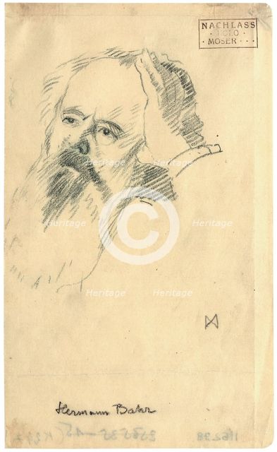 Portrait of Hermann Bahr (1863-1934), ca 1904. Creator: Moser, Koloman (1868-1918).