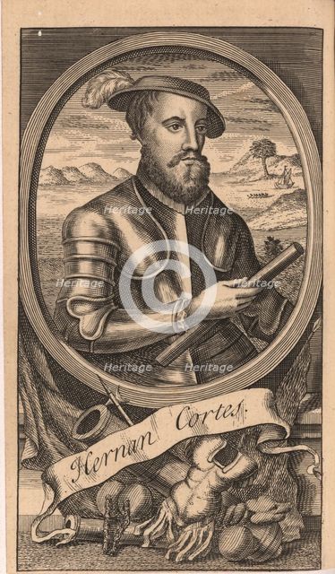 Portrait of Hernán Cortés (1485-1547), 1741. Creator: Anonymous.
