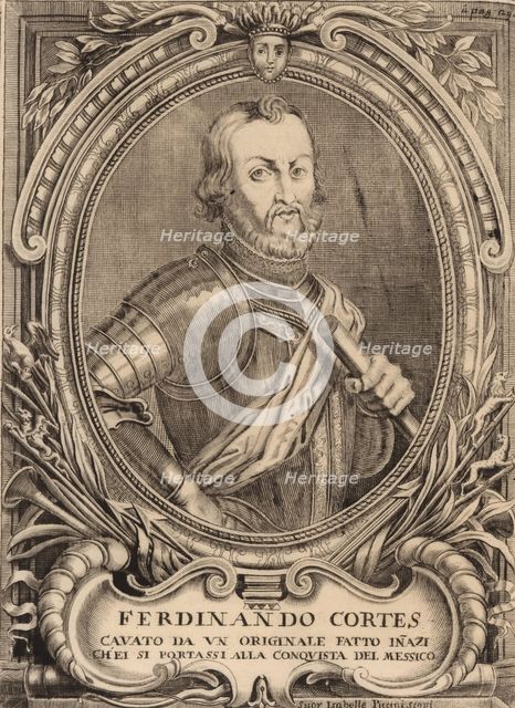 Portrait of Hernán Cortés (1485-1547). Creator: Anonymous.