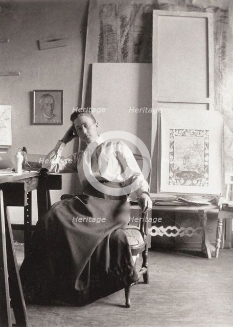 Portrait of Hilma af Klingt (1862-1944), c. 1900. Creator: Anonymous.