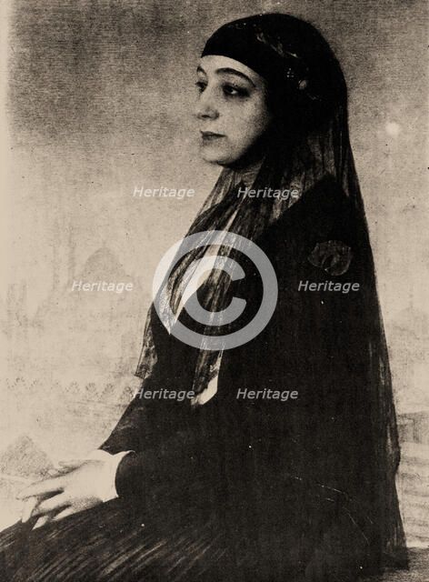 Portrait of Huda Sharawi (1879-1947). Creator: Unknown photographer.