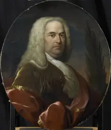 Portrait of Hugo du Bois, Director of the Rotterdam Chamber of the Dutch East India Company, elected Creator: Dionys van Nijmegen