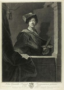 Portrait of Hyacinthe Rigaud, 1700. Creator: Pierre Drevet