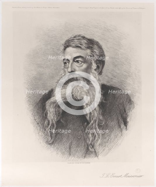Portrait of I.L. Ernst Meissonier, 1884. Creator: Charles Courtry.