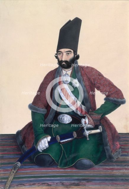 Portrait of Imad Al Dawla, c1860.  Creator: Abu'l Hasan Ghaffari.