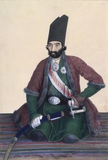 Portrait of Imad Al Dawla, c1860. Creator: Abu'l Hasan Ghaffari