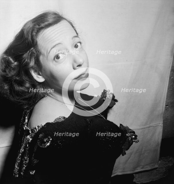 Portrait of Imogene Coca, Café Society (Downtown)(?), New York, N.Y., ca. June 1947. Creator: William Paul Gottlieb.
