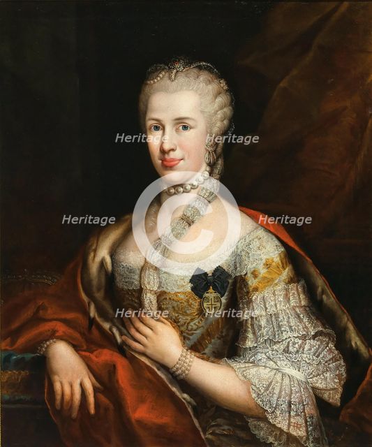 Portrait of Infanta Maria Luisa of Spain (1745-1792), Holy Roman Empress, with the Star Cross Order. Creator: Piattoli, Gaetano (1703-1774).