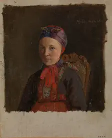 Portrait of Ingeborg Anderdatter Gulsvig, probably 1849. Creator: Adolph Tidemand