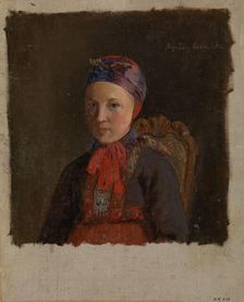 Portrait of Ingeborg Anderdatter Gulsvig, probably 1849. Creator: Adolph Tidemand