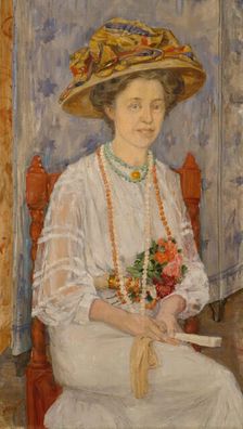 Portrait of Ingeborg Lercke, probably 1908. Creator: Anders C Svarstad