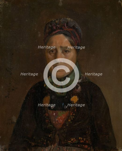 Portrait of Ingeborg Skjonne from Numedal, 1848. Creator: Adolph Tidemand.