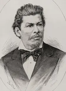 Portrait of Ignacio Manuel Altamirano, (1834-1893), Mexican writer, military and politician, 1878. Creators: Félix Badillo, Carlos Penoso