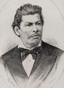 Portrait of Ignacio Manuel Altamirano, (1834-1893), Mexican writer, military and politician, 1878. Creators: Félix Badillo, Carlos Penoso