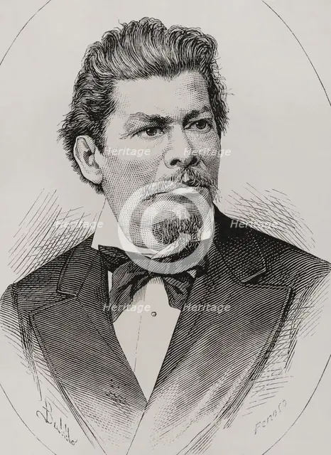 Portrait of Ignacio Manuel Altamirano, (1834-1893), Mexican writer, military and politician, 1878.  Creators: Félix Badillo, Carlos Penoso.