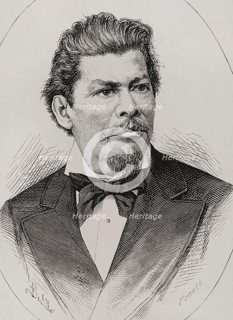 Portrait of Ignacio Manuel Altamirano, (1834-1893), Mexican writer, military and politician, 1878.  Creators: Félix Badillo, Carlos Penoso.