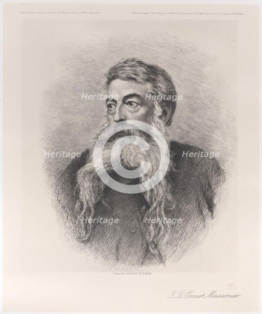 Portrait of I.L. Ernst Meissonier, 1884. Creator: Charles Courtry.