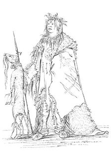 Portrait of Iron Horn Native American man, 1841.Artist: Myers and Co