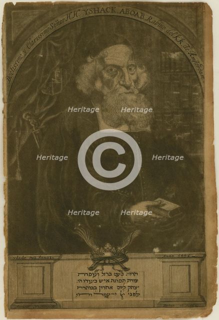 Portrait of Isaac Aboab da Fonseca (1605-1693) , 1681. Creator: Naghtegael, Aernout (1658-1725).