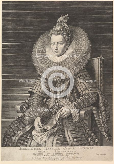 Portrait of Isabella Clara Eugenia, Governess of Southern Netherlands, 1615. Creator: Jan Muller.