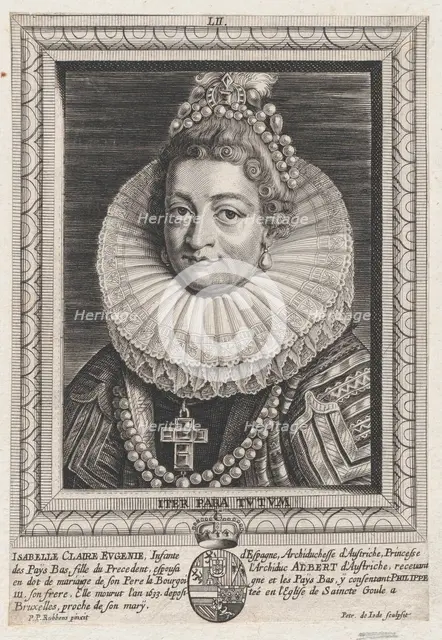 Portrait of Isabella Clara Eugenia, Infanta of Spain, ca. 1650. Creator: Pieter de Jode II.