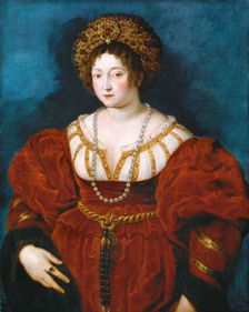 Portrait of Isabella d'Este (1474-1539) in Red. After Titian, c. 1605. Creator: Rubens, Pieter Paul (1577-1640)