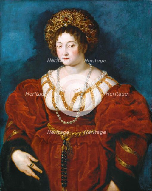 Portrait of Isabella d'Este (1474-1539) in Red. After Titian, c. 1605. Creator: Rubens, Pieter Paul (1577-1640).