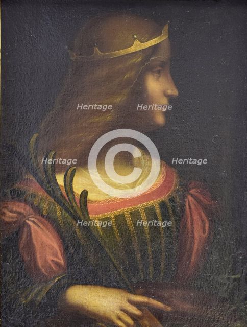 Portrait of Isabella d'Este, c. 1510. Artist: Leonardo da Vinci, (attributed)  